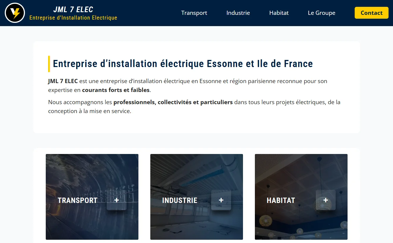 site internet JML 7 Elec